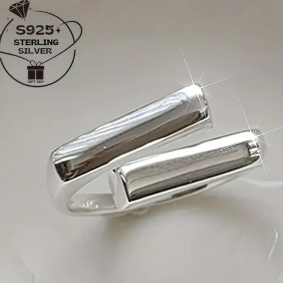 Bold Statement 925 Silver Women's Open Ring - Picture 3 of 6